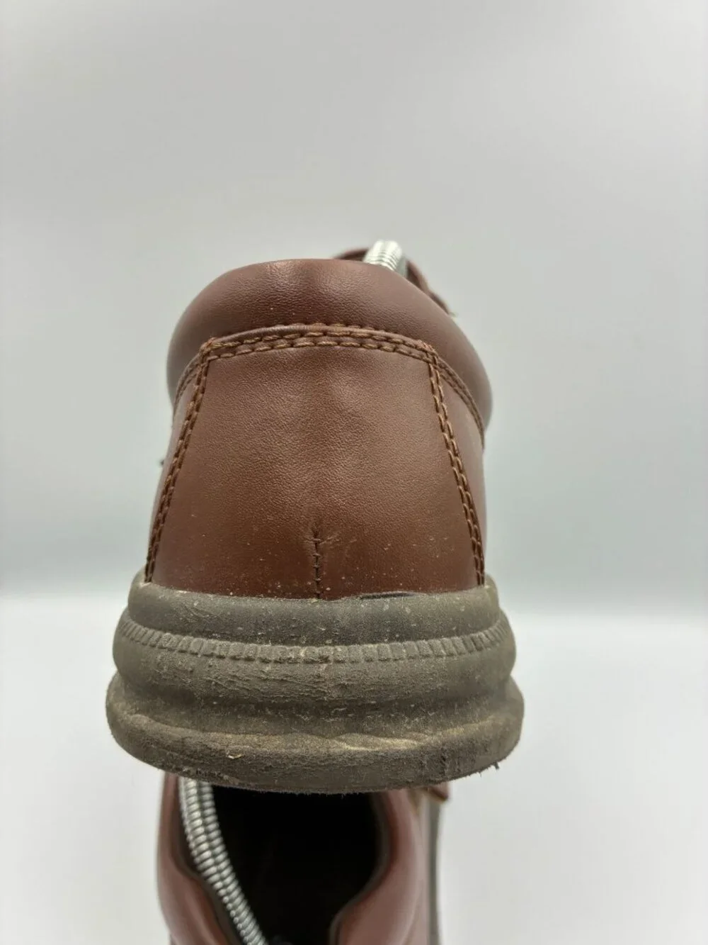 Softspots Mens Brown Velcro Loafers 8.5 Medium Moc Toe Comfort Casual Shoes